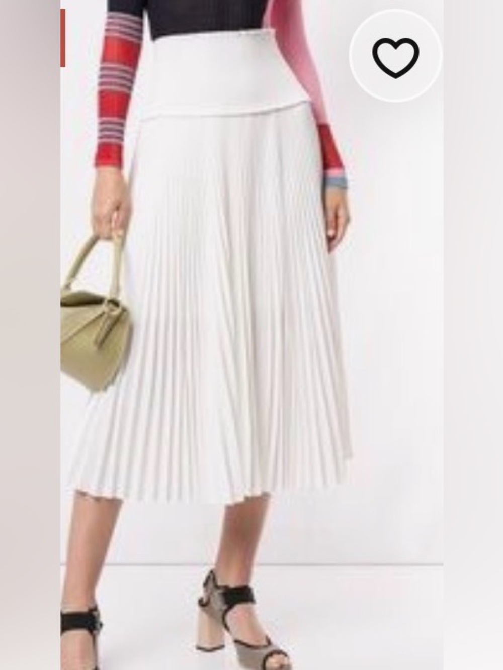 A.L.C. Hedrin Midi Pleated Smocked White Skirt size 6